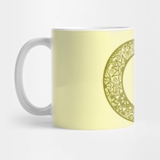 Green Henna Crescent Moon Mug